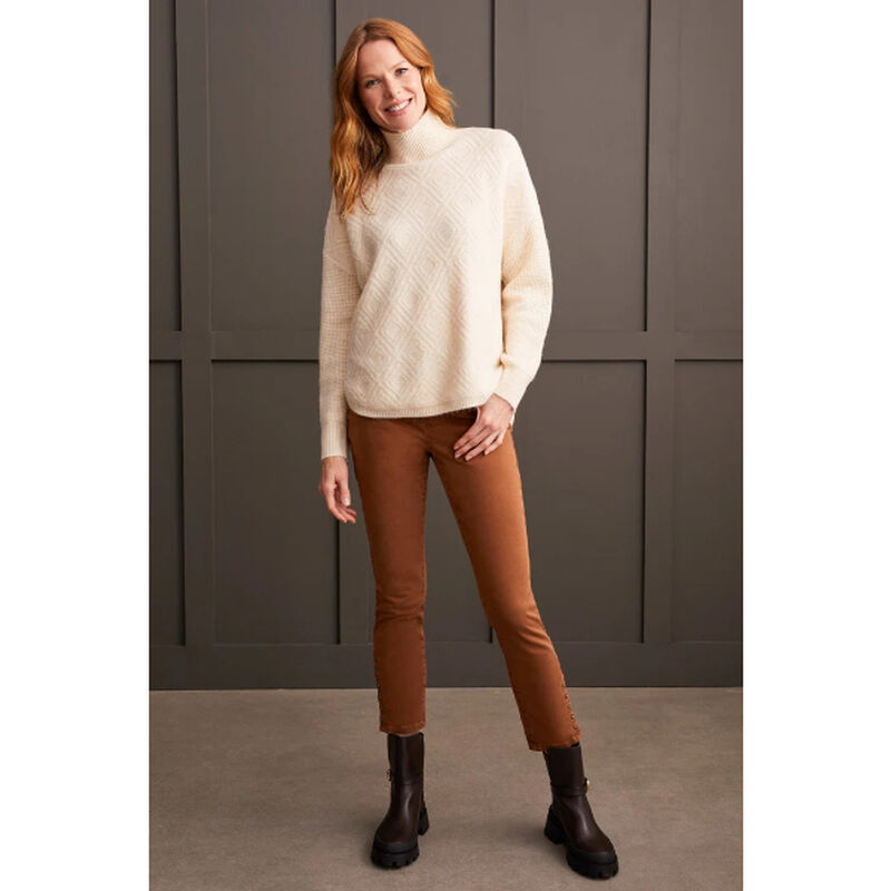 Tribal Textured Mock Neck Sweater Womens image number 0